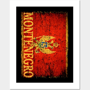 Montenegro Flag Gift Women Men Children Montenegro Retro Vintage Posters and Art